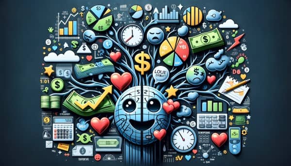 An artistic depiction of financial and emotional symbols representing the balance in debt management strategies.