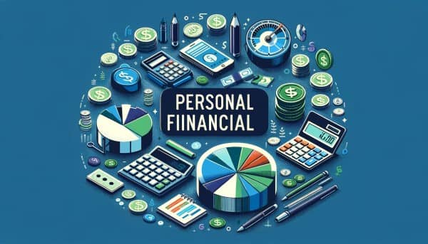 Informative header image depicting personal financial management concepts with pie charts, graphs, and currency symbols.