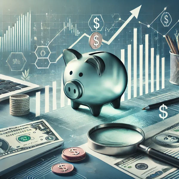 A professional financial-themed image featuring stock market charts, investment graphs, and financial planning elements.