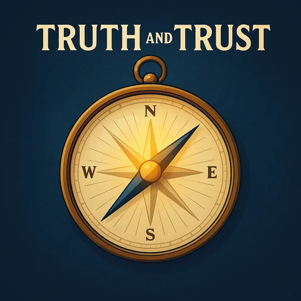 Digital illustration of a compass labeled “Truth and Trust,” symbolizing honesty, direction, and integrity in financial decision-making.